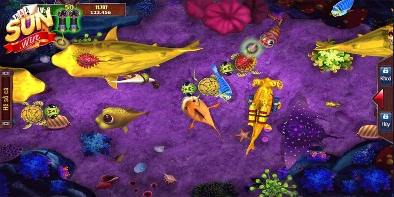 Quan sát hướng di chuyển của cá để dự đoán và ngắm bắn chính xác hơn